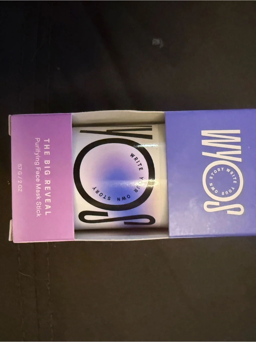 Lot of 2 WYOS The Big Reveal Purifying Face Mask Stick - Purple & White